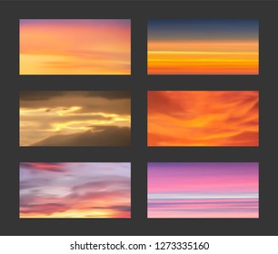 Sunset and sunrise gradients, vector background, gradient mesh, EPS10