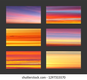 Sunset and sunrise gradients, vector background, gradient mesh, EPS10