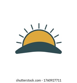 Sonnenuntergang und Sonnenaufgang Symbol. Designvorlagenvektor