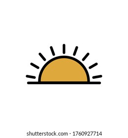 sunset and sunrise icon. design template vector