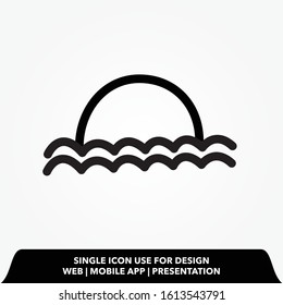 sunset or sunrise icon illustration
