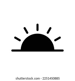 Sonnenuntergang, Symbol für Sonnenaufgang, Vektordesign-Vorlage