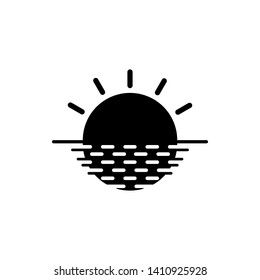  sunset or sunrise icon vector illustration - Vector