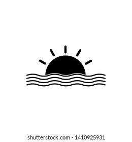  sunset or sunrise icon vector illustration - Vector