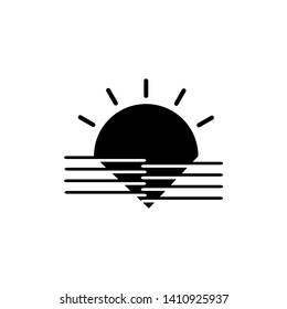  sunset or sunrise icon vector illustration - Vector