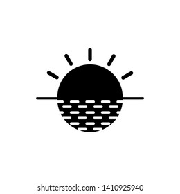  sunset or sunrise icon vector illustration - Vector