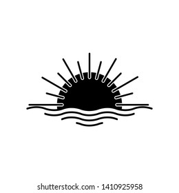  sunset or sunrise icon vector illustration - Vector