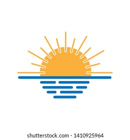  sunset or sunrise icon vector illustration - Vector