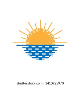 sunset or sunrise icon vector illustration - Vector