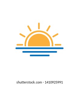  sunset or sunrise icon vector illustration - Vector