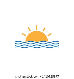  sunset or sunrise icon vector illustration - Vector