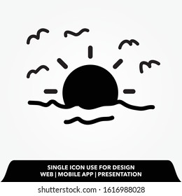 sunset or sunrise icon vector illustration
