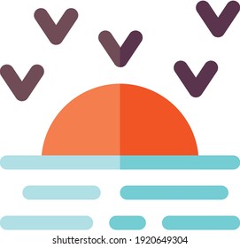 sunset or sunrise icon vector illustration - Vector