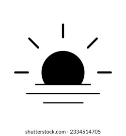 Sunset or sunrise icon. Vector illustration. EPS 10.
