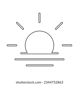 Sunset or sunrise icon. Vector illustration. EPS 10.
