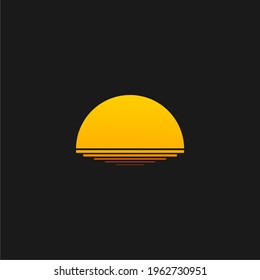 Sunset or sunrise logo design