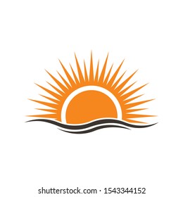 Sunshine Logo Over Water Waves Vector Stock Vector (Royalty Free ...