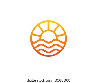 Sunset Sunrise Logo Design Template