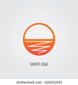 sunset or sunrise logo template