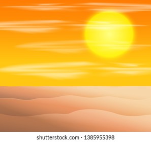 Sunset or sunrise over the desert