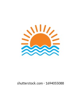 Sunset sunrise related icon on background for graphic and web design. Creative illustration concept symbol for web or mobile app.