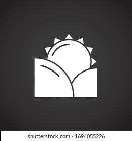 Sunset sunrise related icon on background for graphic and web design. Creative illustration concept symbol for web or mobile app.