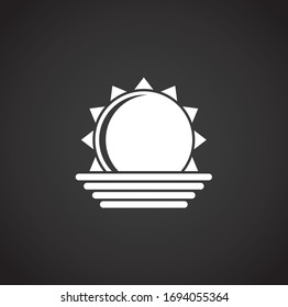 Sunset sunrise related icon on background for graphic and web design. Creative illustration concept symbol for web or mobile app.