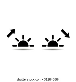 sunset and sunrise signs vector icon