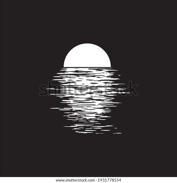 Sunset or\
Sunrise Silhouette View. Vector\
Illustration