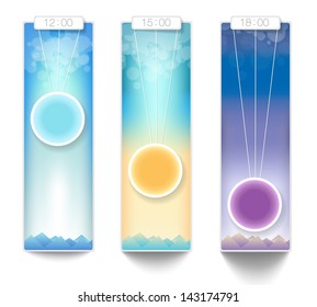 Sunset an sunrise tag vector