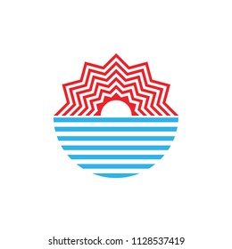 Sunset or Sunshine on the sea logo