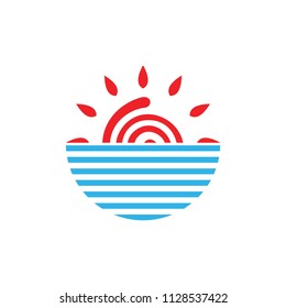Sunset or Sunshine on the sea logo
