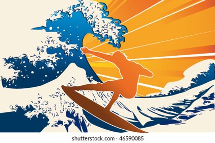 sunset surfer