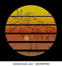 sunset t shirt designs with vector 