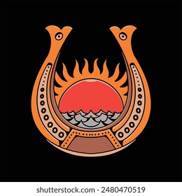 the sunset tattoo vector design