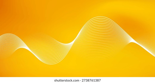 Sunset theme of mesh with flow lines 