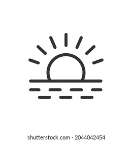 Sunset thin line icon. Symbol in trendy outline style. Premium design for web and apps. Perfect for UI. 