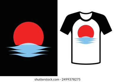 sunset t-shirt design, vector illustration on white background