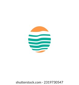 Sunset type logo with isolated background