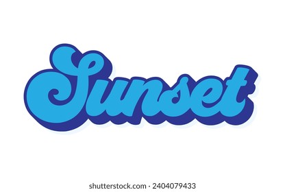 Sunset typography design with map vector. Editable college t-shirt design printable text effect vector	