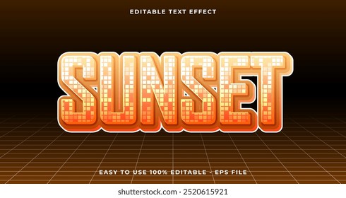 sunset typography premium editable text effect, 3D glow text