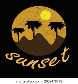 sunset typography t shirt design for printing 