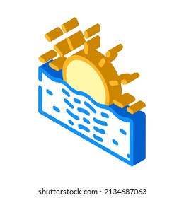 sunset vacation isometric icon vector. sunset vacation sign. isolated symbol illustration
