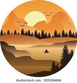 sunset vector design for your tshirt and wallpapper background