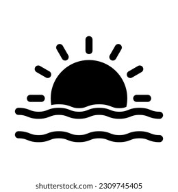 Sunset Vector Glyph Icon For Personal And Commercial Use.
