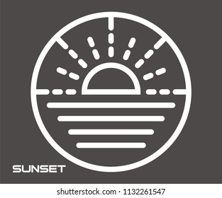 SUNSET VECTOR ICON 