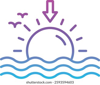 Sunset vector icon. Can be used for printing, mobile and web applications.