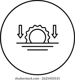 Ícone de vetor de pôr do sol. Pode ser usado para impressão, aplicativos móveis e da Web.