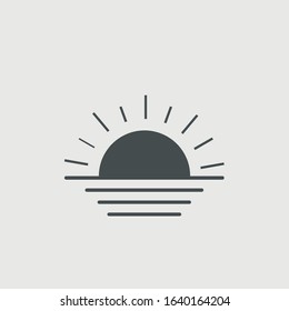 Sunset vector icon illustration sign