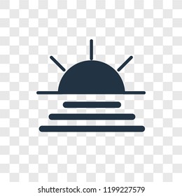 Sunset vector icon isolated on transparent background, Sunset transparency logo concept